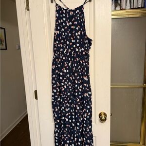 Polka Dot Sleeveless Maxi Dress